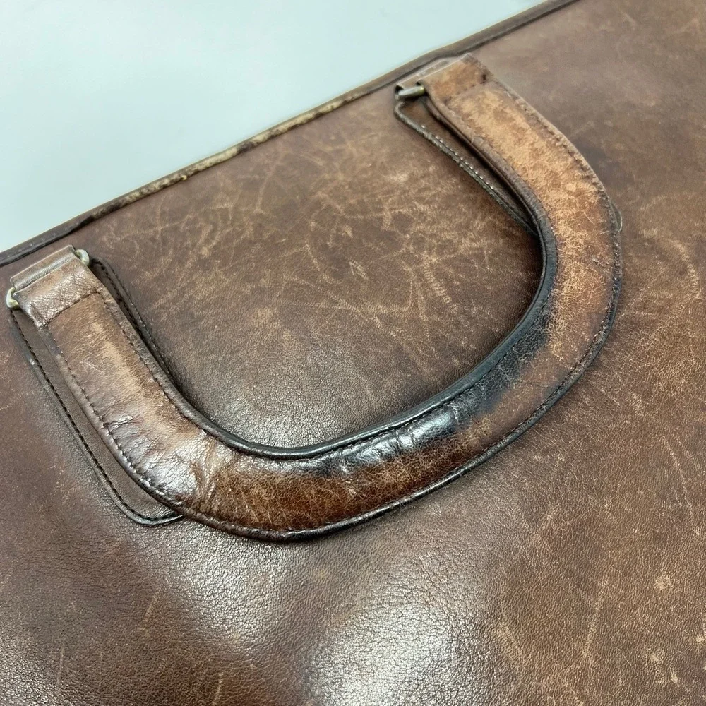 Vintage Coach NYC Brown Leather Briefcase Attache USA Glove Tanned No. 507-9246